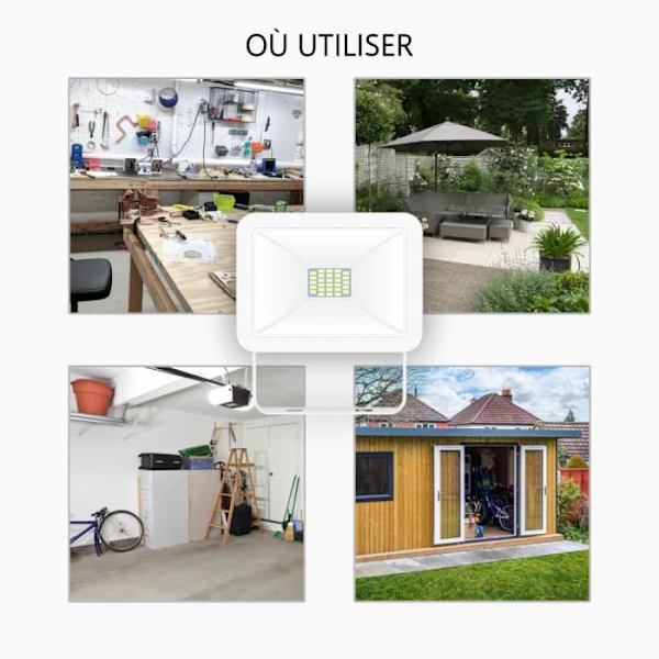 ELRO LF60 utomhus LED strålkastare - 10W - 800LM - Vattentät IP54 - Vit 6500K briljant ljus