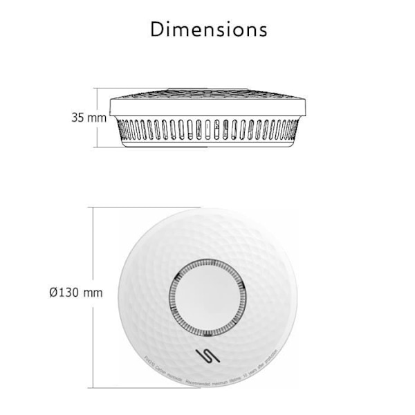 ELRO FV4310 rök- och kolmonoxiddetektor med 10 års inbyggt batteri Vit