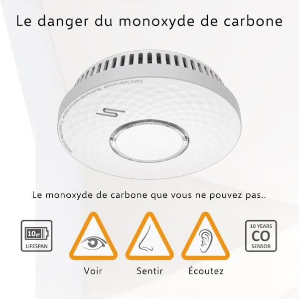 ELRO FV4310 rök- och kolmonoxiddetektor med 10 års inbyggt batteri Vit