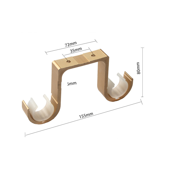 Set med 2 svarta gardinstångshållare i aluminiumlegering, 15,5*8 cm