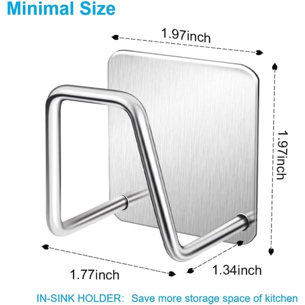 2 stk svamptholdere for kjøkkenvask, sterke, førsteklasses rustfrie og