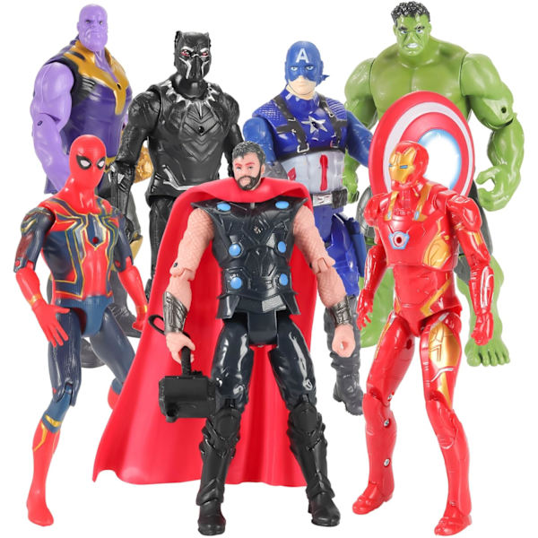 7 st superhjälte actionfigurer leksaker, samlarfigurer present till barn och fans O
