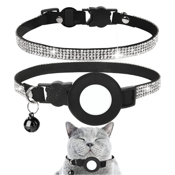 Kattehalsbånd med ID-merke, sikkerhetsspenne og ringeklokke, vanntett bakside