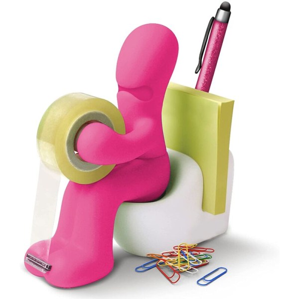 Le Station Office Supplies - Morsom tape dispenser - Morsomt og kult skrivebordstilbehør med rull med tape - (Rosa)