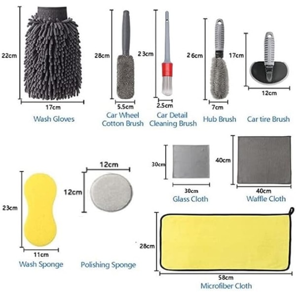 Biltvätt Vante Bilvård Polering Vaxning Svamp Hjulnav Borste