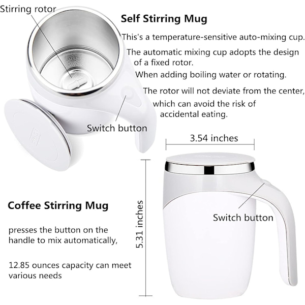 Automatisk magnetisk omrörningskaffemugg, roterande hemmakontor