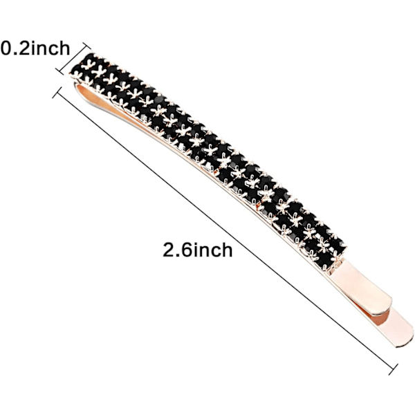 16 kappaletta strassihiusneuloja Metallihiuspidikkeet Kaksirivinen kristallihiusneula B
