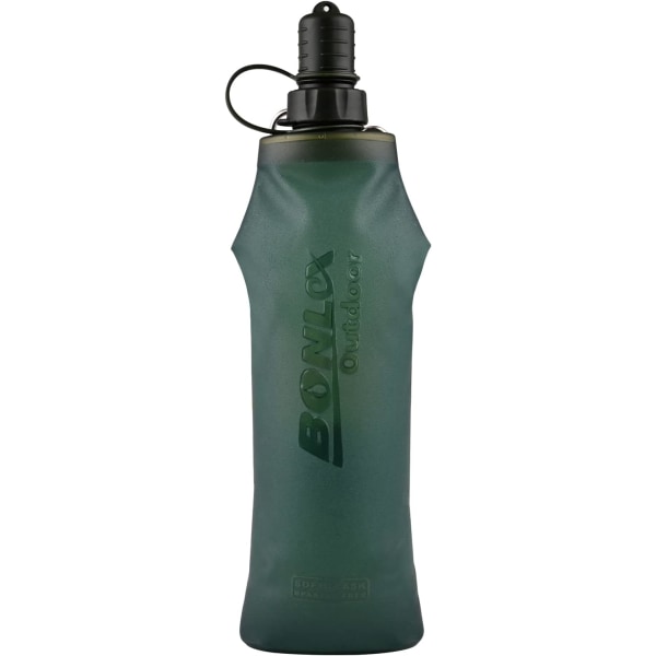 Mjuk Flask Löpvattenflaska Hydreringsficka Behållare Hopvikbar Vattenflaska Mjuk Flask Utomhus Sport Vattenflaska för Löpning Vandring Cykling Klättring 500ML Grön