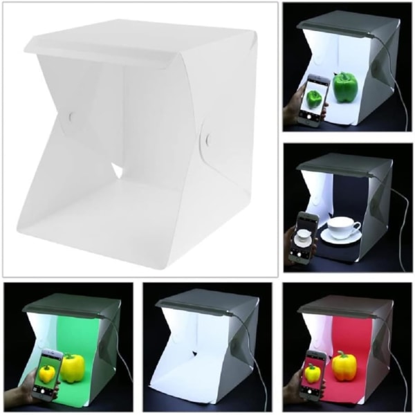 Fällbar belysningssoftbox, Mini LED fotostudio ljuslåda, portabel