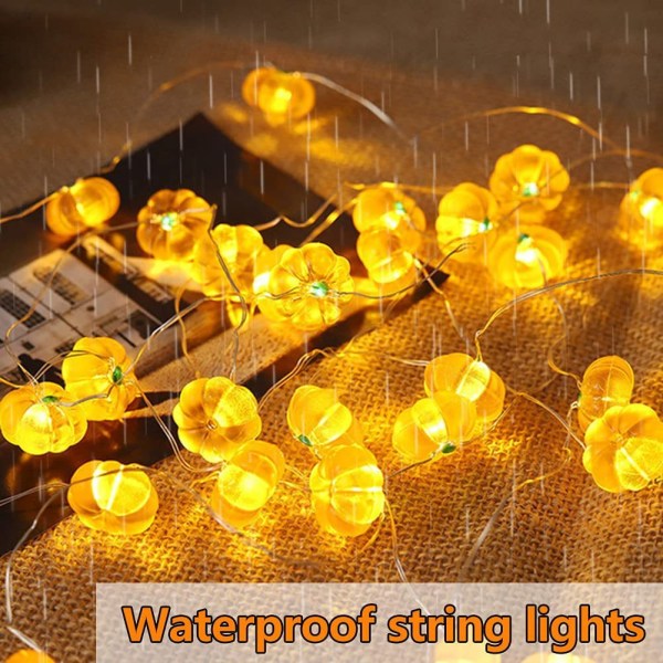 3D Fairy Lights Orange Pumpkin Halloween Lights 10FT 30LEDs Thank