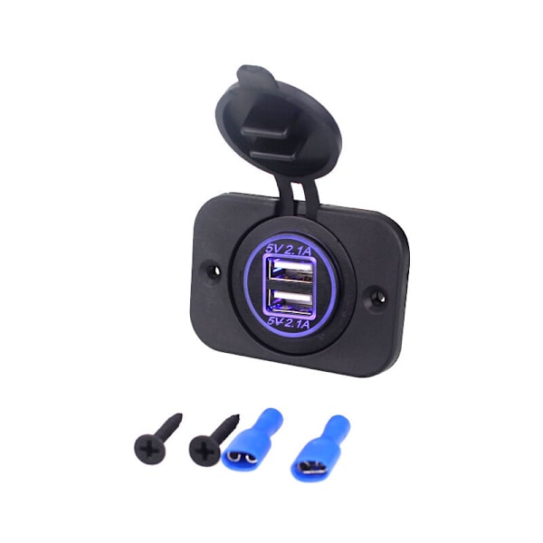 12/24 Volt 2.1A 5 Volt infälld dubbel USB-uttag för husvagnar, m