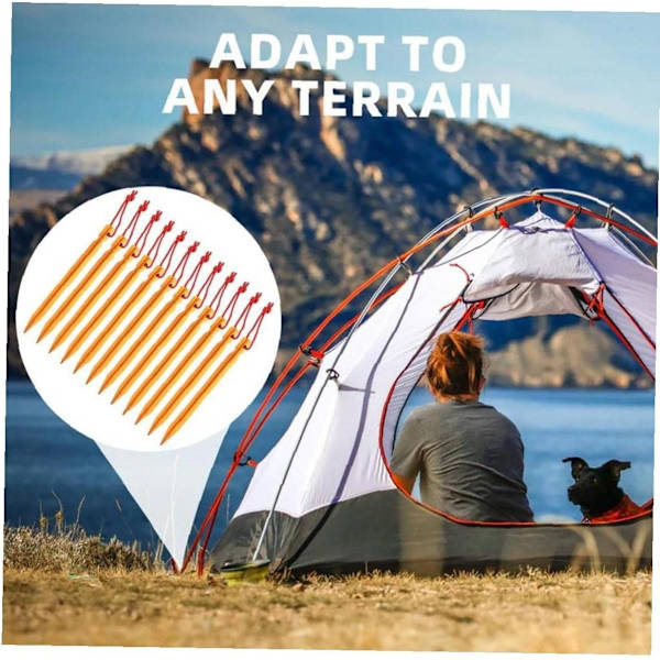 12 st tältpinnar i lätt aluminiumlegering för camping, strand