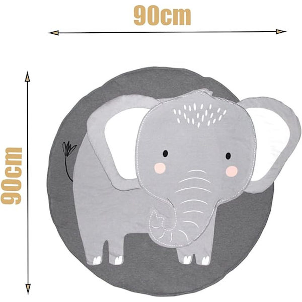 Baby lekmatta för barn, rund barndjursmatta för flicka pojke, C