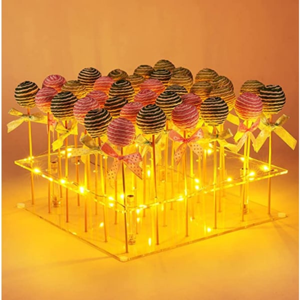 36-håls fyrkantig akrylstång för lollipops, displayställ för bröllopsfest D