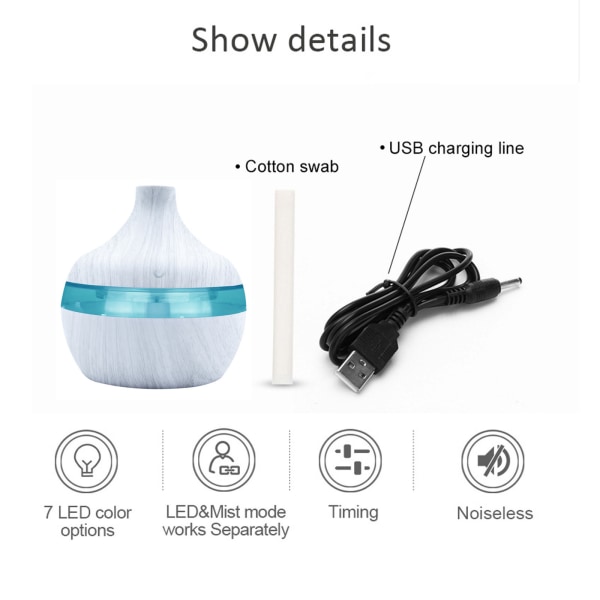 Aromaterapi Aroma Diffuser Trefiberfukter.