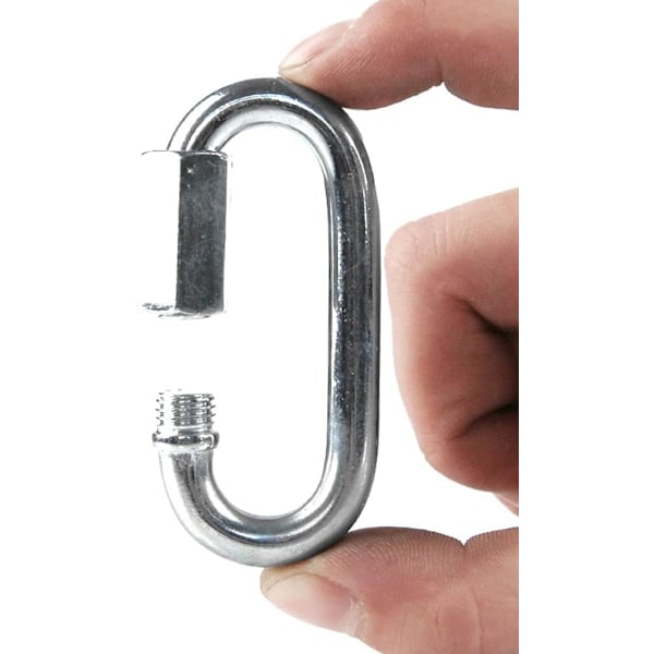 4-pack M6/0,24\" 304 rostfritt stål snabblänk, rostfritt stål oval D-formad skruvkarbinhake kraftig för utomhus/inomhus, camping och vandring