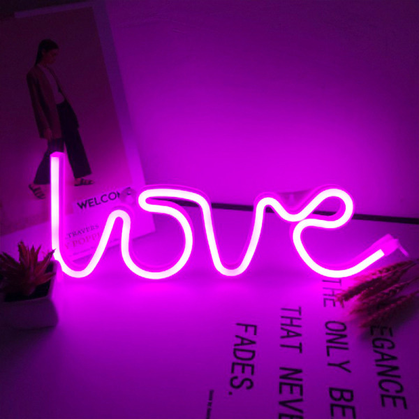 Neon Kärleksskyltar Ljus LED Kärlek Dekorativ Konst Marquee Sign - Deco