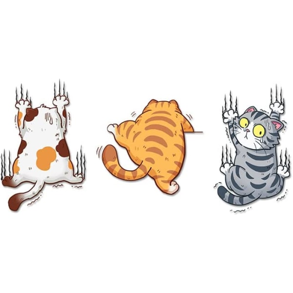 Scratch Cat Vinyl Bil Decal, Funny Three Cats Bumper Sticker for