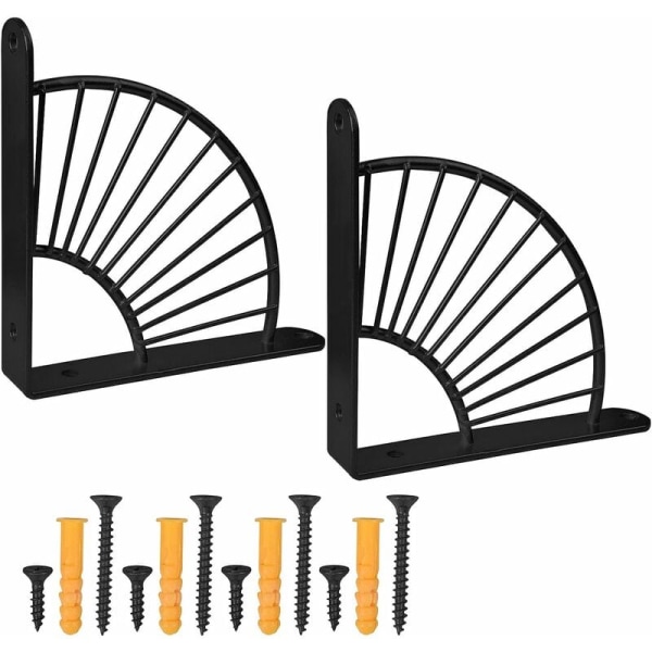 Veggbrakett, veggbraketter hyllebrakett vegghyller trekantbrakett veggbrakett veggbrakett for vegghylle i tre (svart) 15cm