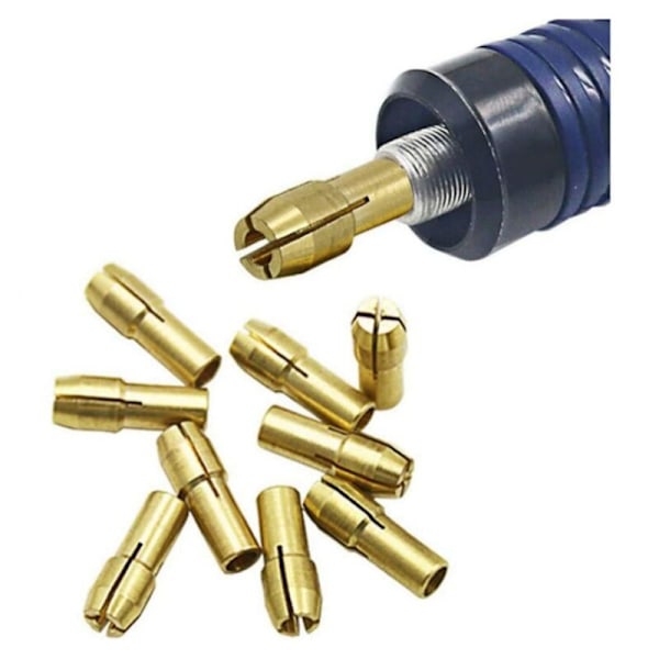 10 st mässingschuckar borrchuckar 0,5-3,2 mm tillbehör för Dremel