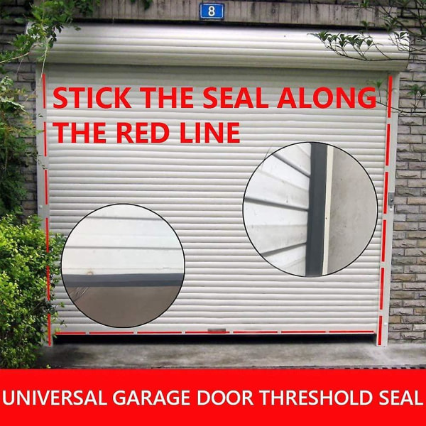 Universal Garage Door Bottentröskel Tätningslist, DIY Weather St