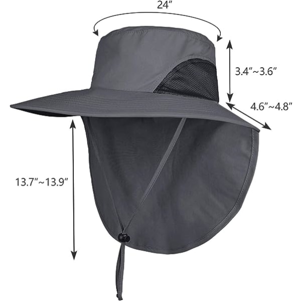 Unisex udendørs hatte Solbeskyttelse Fiskehat med bred skygge Hals Fla