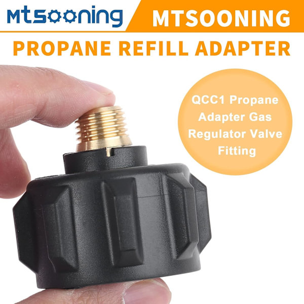QCC1-propanpåfyllningsadapter med mutter, hanrörgänga, mässingspropan