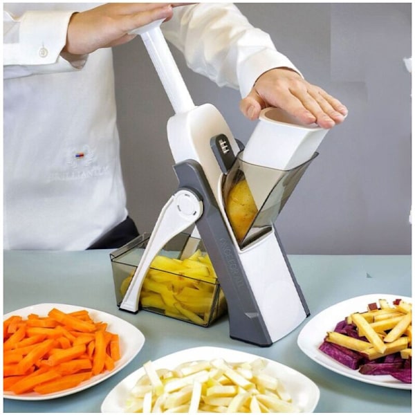 Multifunktionell grönsaksskärare: skivar, julienne, tärningar, pommes frites St