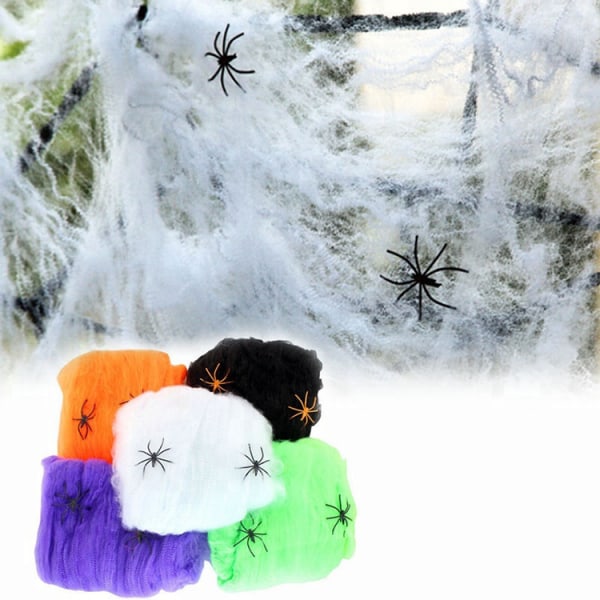 Falsk spindelnät spindelnät halloween fest dekoration rekvisita 200g cotto