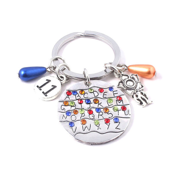 Säsong 4 Stranger Things färgskiftande nyckelring (5-pack) i legering