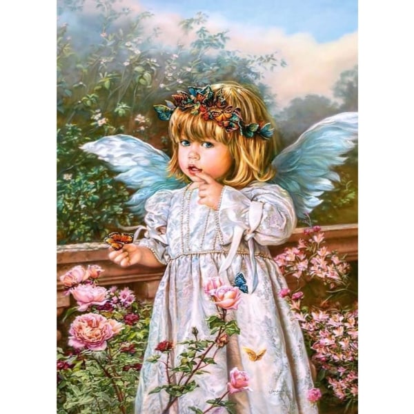 Gör-det-själv 5D Digital diamond painting Ängel , Angel Girl Crystal Emb