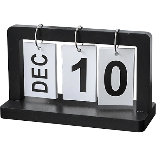Trä Perpetuellt Skrivbords Kalender Stående Stor Display Bröllop Daglig Stående