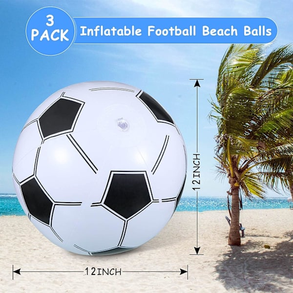 3 st uppblåsbara strandbollar 16 tum strandbollar för sommarstrand