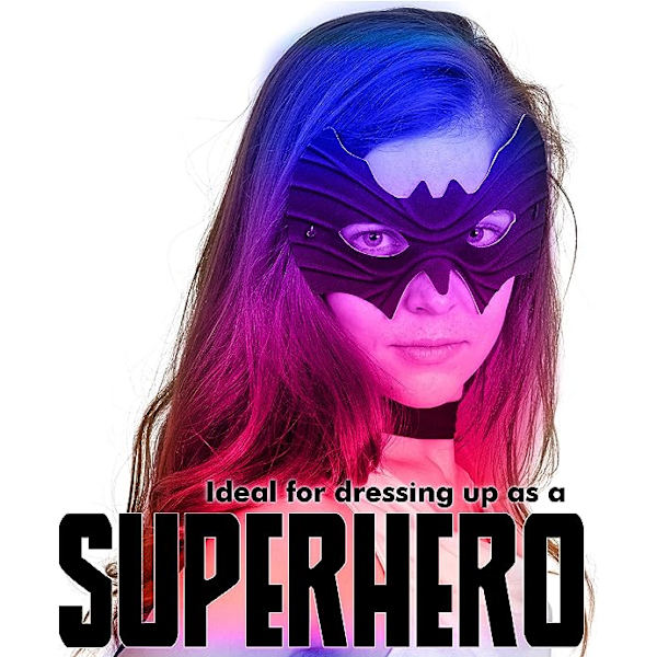 Skeleteen Bat Eye Mask Costume - Superhjälte Svart Bat Mask Klänning U
