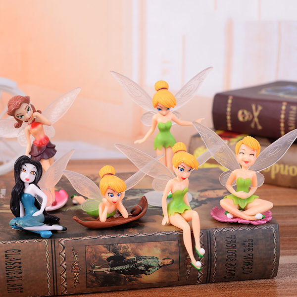 6-pack miniatyrfe figurintillbehör, blomkrukahängare