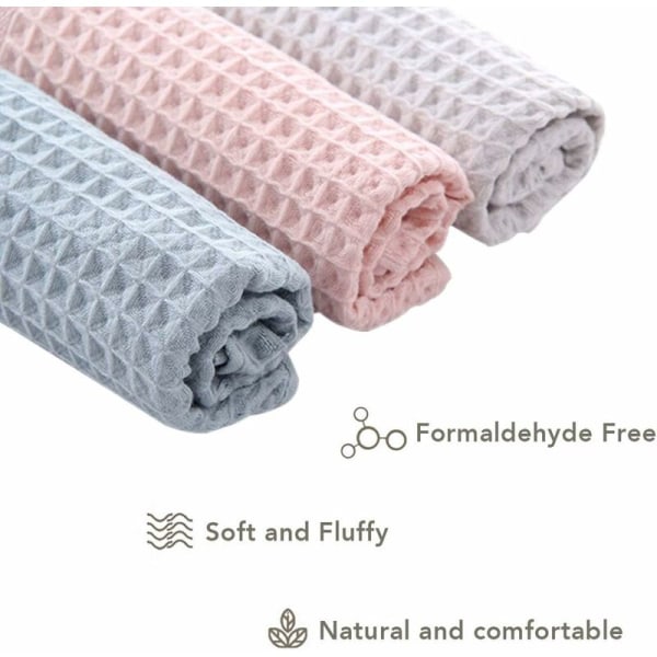 4st Handdukar 3D Honeycomb Design Mjuk Fluffig Bomull 13,3×29（i