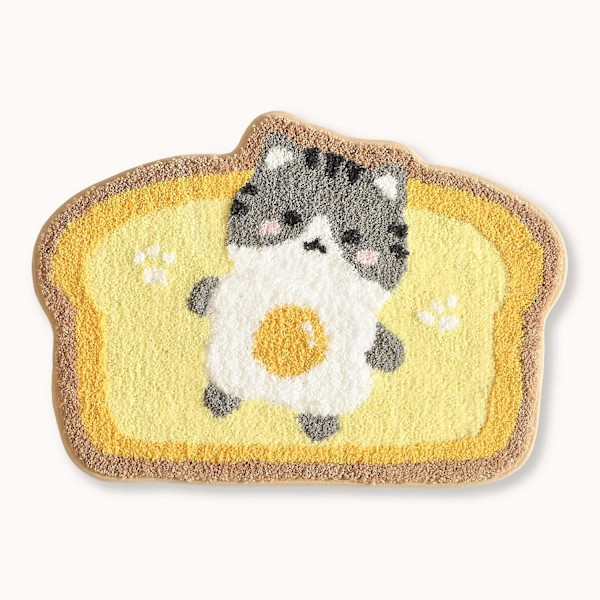 Badrumsmatta halkfri mjuk duschmatta, kök (katt, 17,7 x 25,6)
