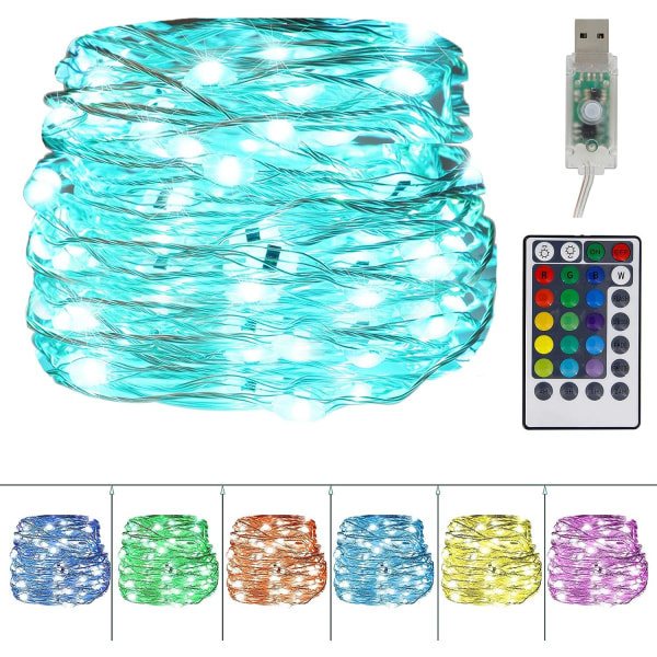 USB valot, vedenpitävä LED 16 väriä väriä vaihtava hopea