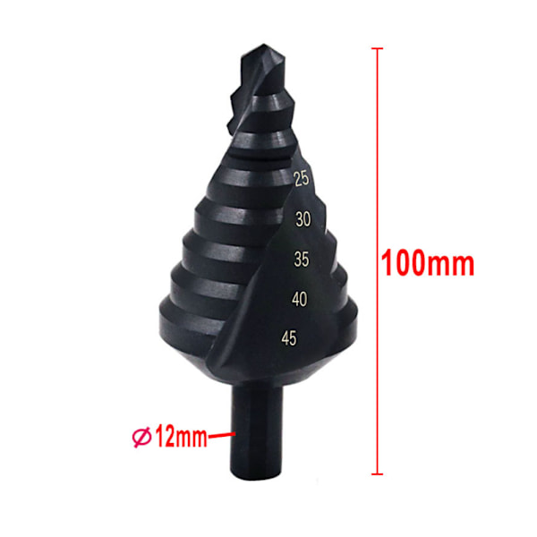Spiral Nitriding Multi-hole Cutter Step Drill Bit 10mm-45mm Total