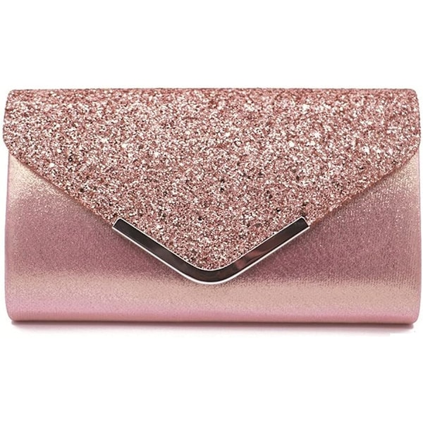 Bling Glitter Aftonväskor Väska för Kvinnor Kuvert Clutch Handväskor - rosa