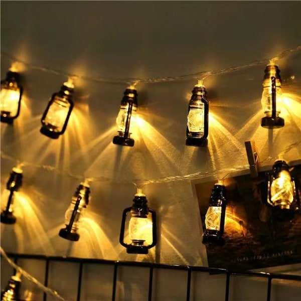 Kerosene Lampe Lyskæde, 4,5M 30 LED Lyskæde Batteridrevet, til Soveværelse Balkon Telt Bryllupsfest Dekoration