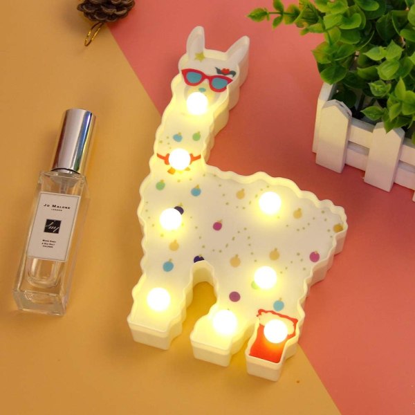 Alpaca Toys LED-nattlampa, barnväggdekoration för bokhylla, vardagsrum