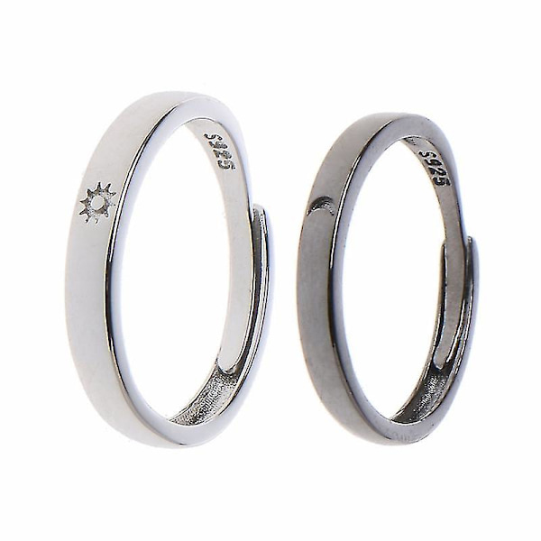 2 st Sol Måne Älskare Par Ringar Matchande Knuckle Ring Justerbar