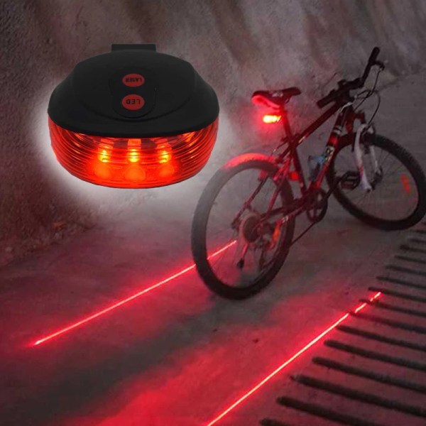 Beam Bike Logo Waterproof Rear Bike Tail Light 2 Laser + 5 LED Re
