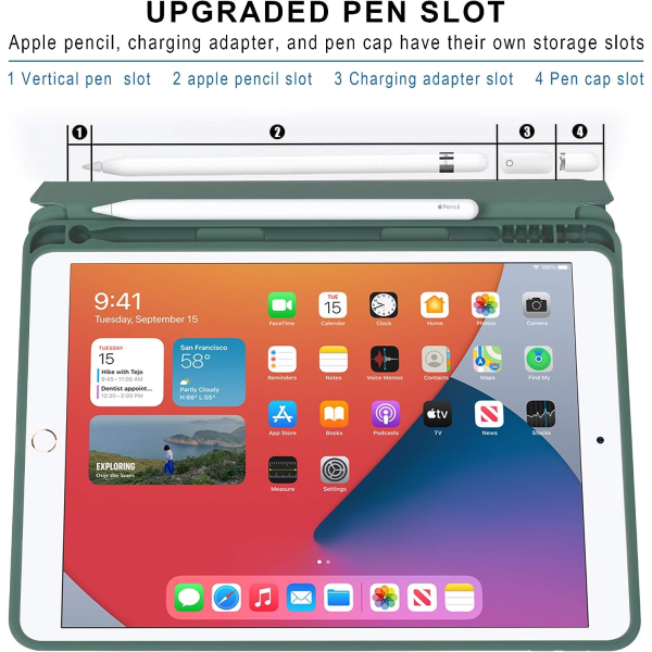 iPad 10,2 tuuman case (9. sukupolvi 2021) Auto Wake / Sleep Feat