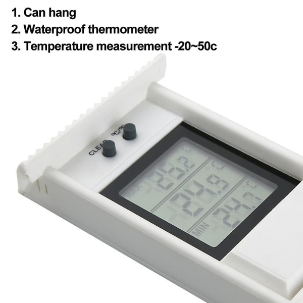 Max Min digitalt drivhustermometer for innendørs eller utendørs bruk