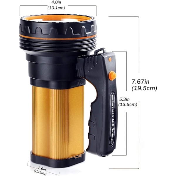Uppladdningsbar LED-ficklampa 7000 lumen Vattentät CREE LED Kraftfull P
