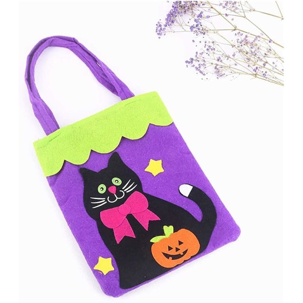 Halloween-karkkipussit Halloween-herkkupussit Tote-kurpitsa Kallo Musta kissa -pussit Temppu tai herkku -pussit Halloween-juhlalahjapussit