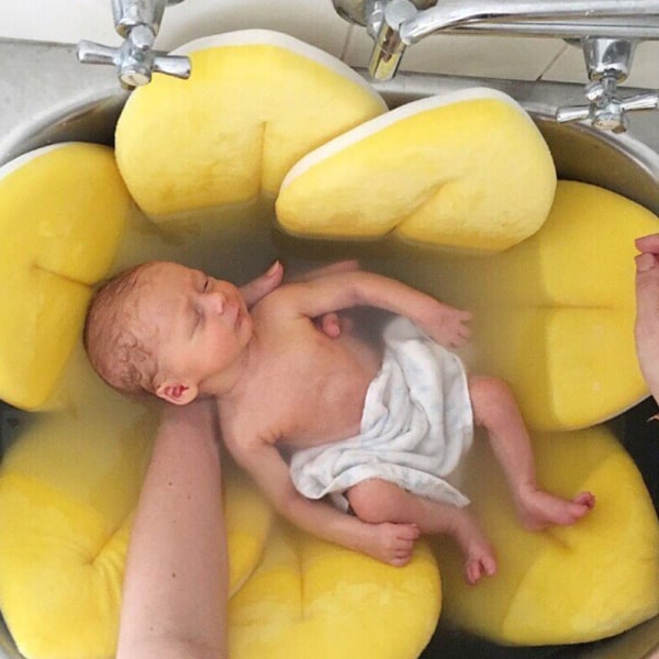 Solsikke Blomstermatte Baby Shower Badepute Sikkerhet Petal Cushio