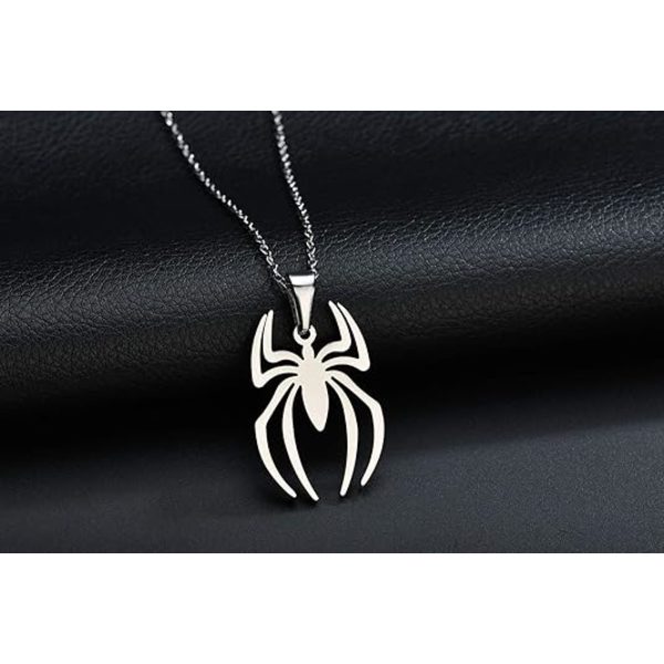 Spider-hänge Halsband i Rostfritt Stål Lätt Spiderman Charm Smycken